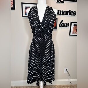 Ronni Nicole Black and White Polka Dot One-Shoulder Dress